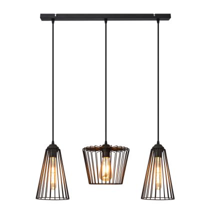 Lustr na lanku TORRI 3xE27/15W/230V černá