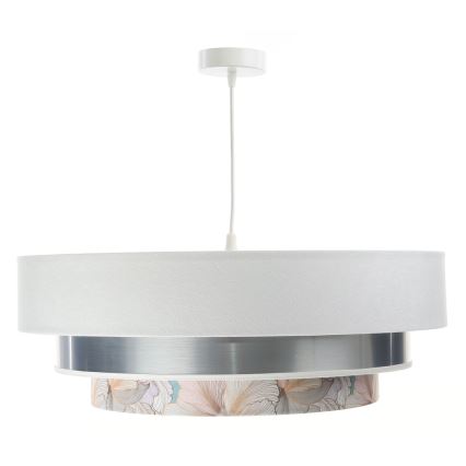 Lustr na lanku TRINITI 1xE27/60W/230V bílá/lesklý chrom