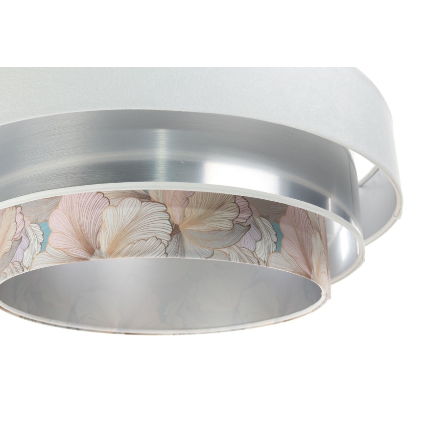 Lustr na lanku TRINITI 1xE27/60W/230V bílá/lesklý chrom