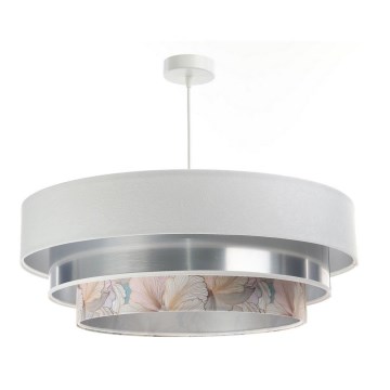 Lustr na lanku TRINITI 1xE27/60W/230V bílá/lesklý chrom