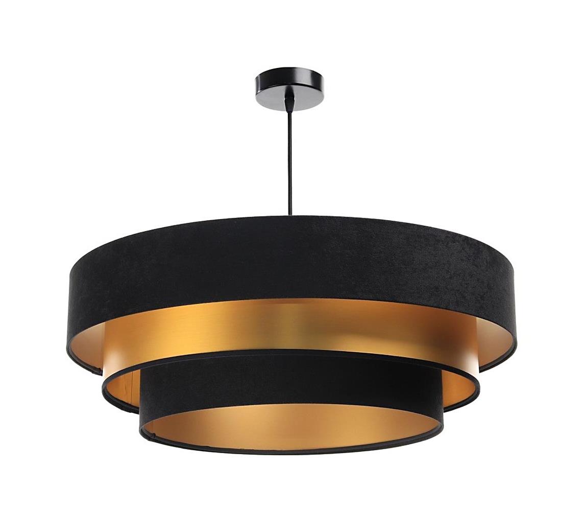 BPS Koncept Lustr na lanku TRINITI 1xE27/60W/230V černá/zlatá BS0319