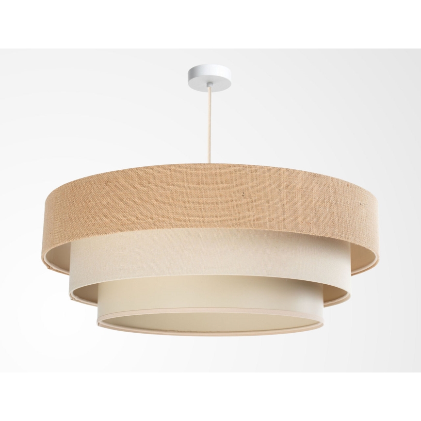 Lustr na lanku TRINITI 1xE27/60W/230V pr. 40 cm béžová/krémová