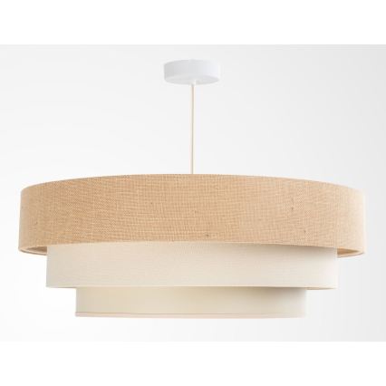 Lustr na lanku TRINITI 1xE27/60W/230V pr. 40 cm béžová/krémová