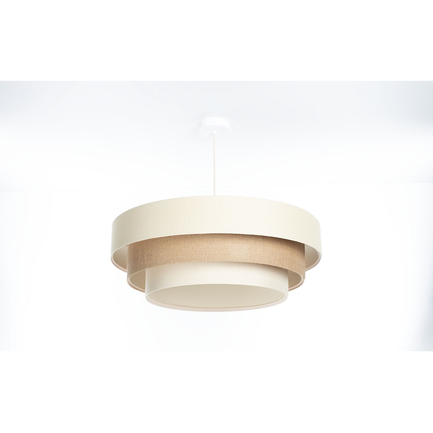 Lustr na lanku TRINITI 1xE27/60W/230V pr. 40 cm krémová/béžová