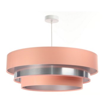 Lustr na lanku TRINITI 1xE27/60W/230V růžová/lesklý chrom