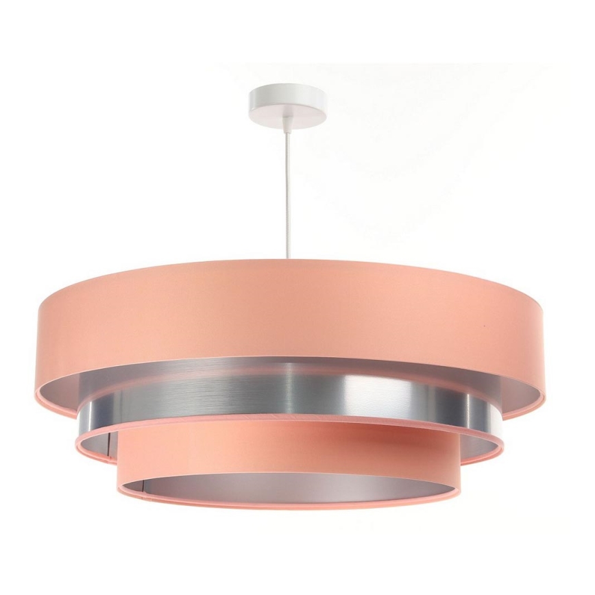 Lustr na lanku TRINITI 1xE27/60W/230V růžová/lesklý chrom