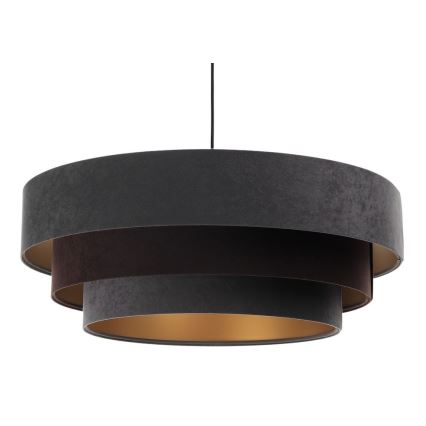 Lustr na lanku TRINITI 1xE27/60W/230V šedá/černá/zlatá