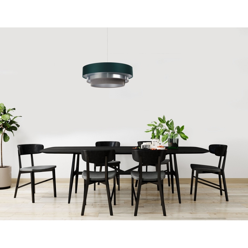 Lustr na lanku TRINITI 1xE27/60W/230V zelená/lesklý chrom/šedá