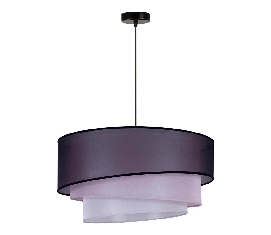 Duolla Lustr na lanku TRIO 1xE27/15W/230V pr. 45 cm černá/růžová/stříbrná DU602693