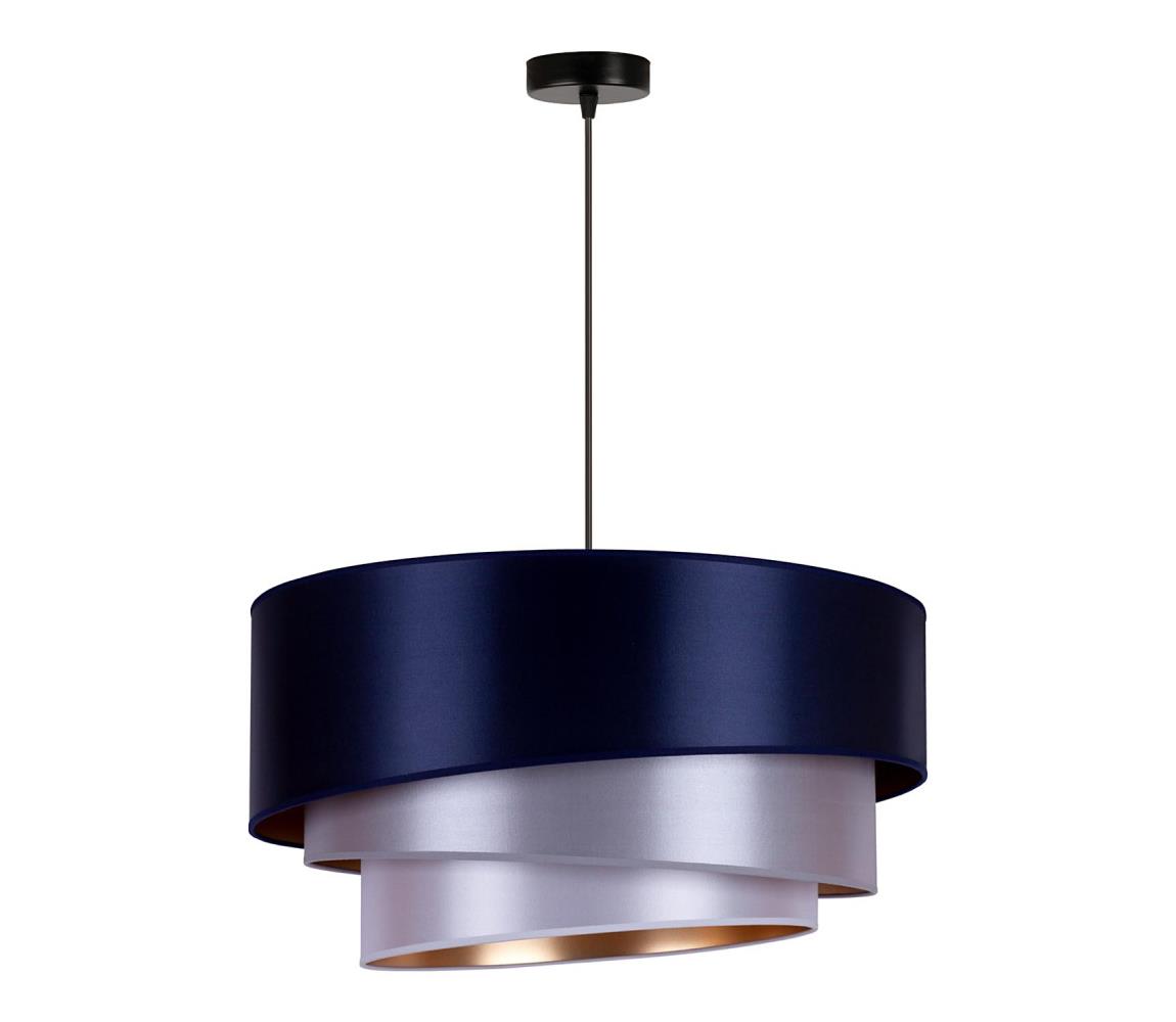 Duolla Lustr na lanku TRIO 1xE27/15W/230V pr. 45 cm modrá/stříbrná/měděná DU602709