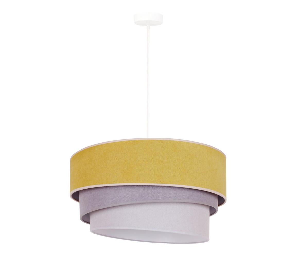 Duolla Lustr na lanku TRIO 1xE27/15W/230V žlutá/šedá/bílá DU81419