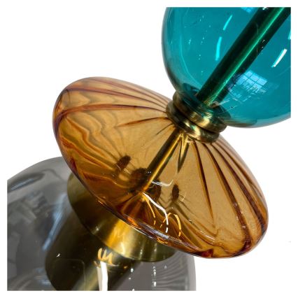 Lustr na lanku TROPEA 1xE27/15W/230V černá/kouřová modrá/béžová