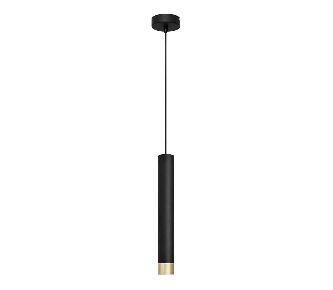 Helam Lustr na lanku TUBA 1xE27/60W/230V černá/zlatá HE1374