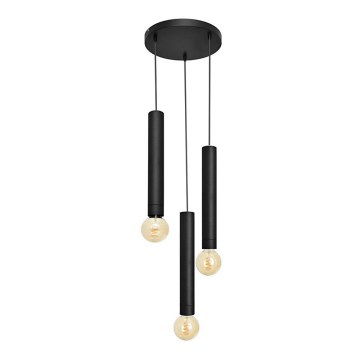 Lustr na lanku TUBA 3xE27/15W/230V černá