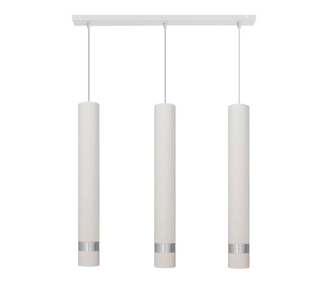 Helam Lustr na lanku TUBA 3xGU10/6,5W/230V bílá/matný chrom HE1296
