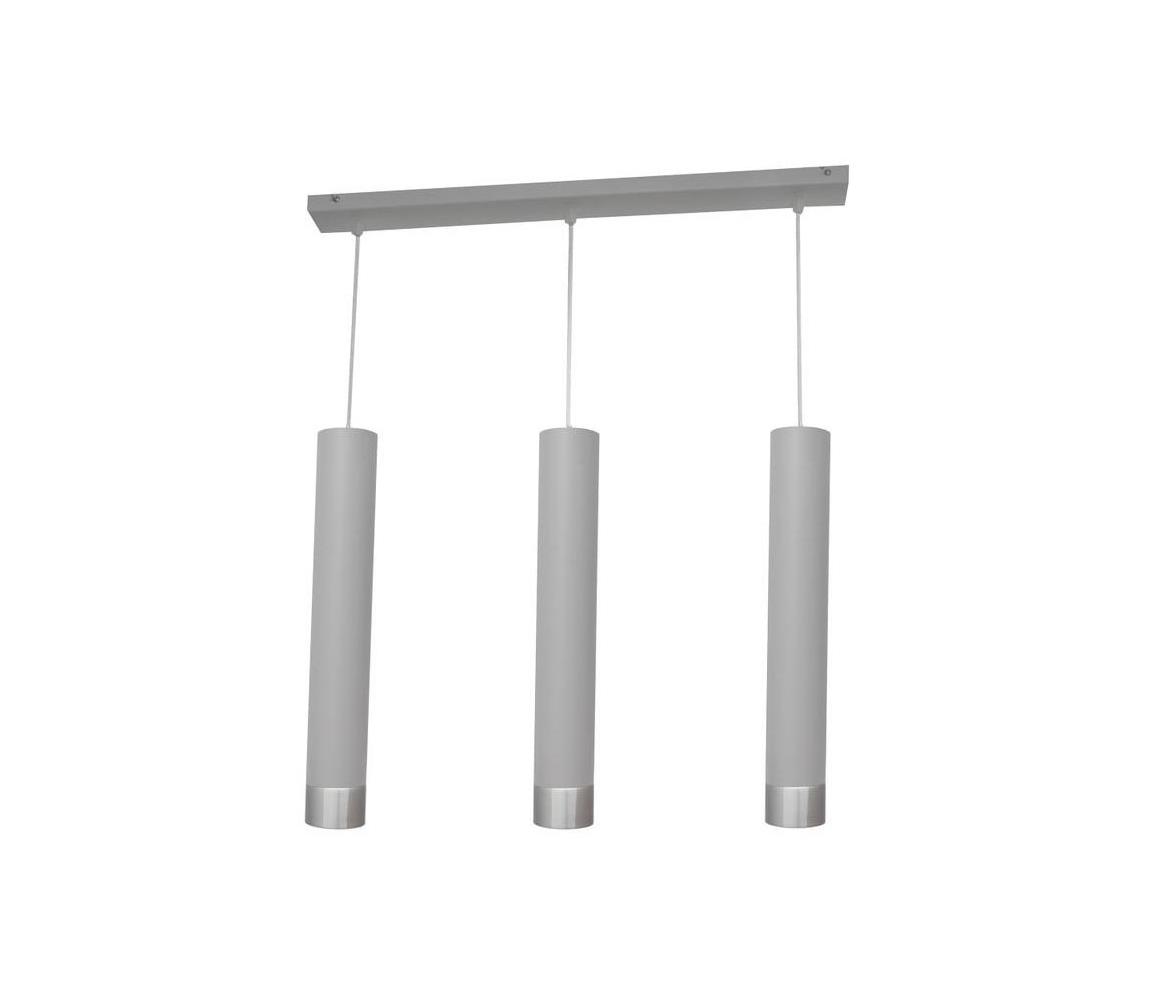 Helam Lustr na lanku TUBA 3xGU10/6,5W/230V šedá/matný chrom HE1292