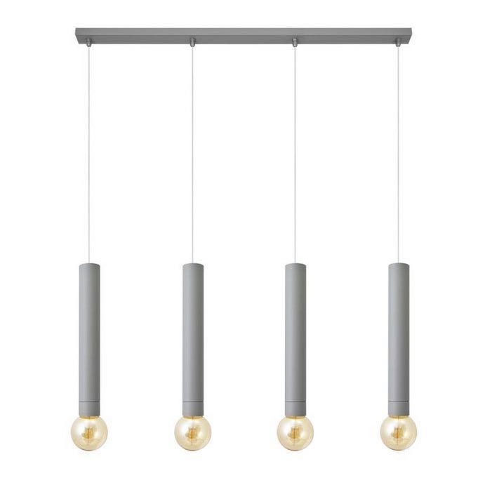 Lustr na lanku TUBA 4xE27/15W/230V šedá