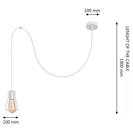 Lustr na lanku TUBE 1xE27/15W/230V bílá