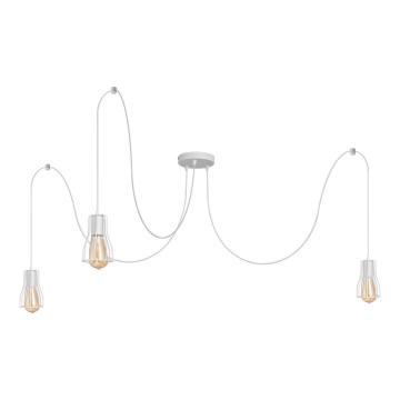 Lustr na lanku TUBE 3xE27/15W/230V pavouk bílá