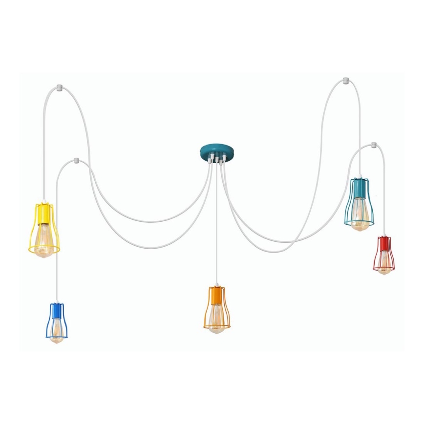 Lustr na lanku TUBE 5xE27/20W/230V pavouk