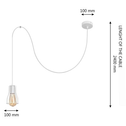 Lustr na lanku TUBE LONG 1xE27/15W/230V bílá