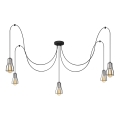 Lustr na lanku TUBE LONG 5xE27/15W/230V černá/lesklý chrom