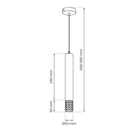 Lustr na lanku TUBI 1xGU10/8W/230V bílá