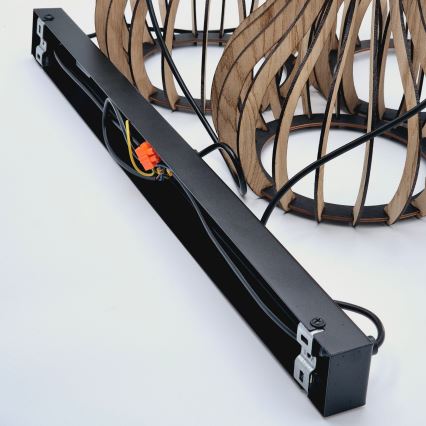 Lustr na lanku TUCCI 3xE27/15W/230V dub/černá