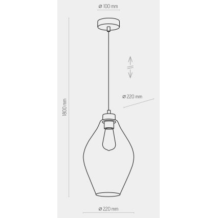 Lustr na lanku TULON 1xE27/60W/230V