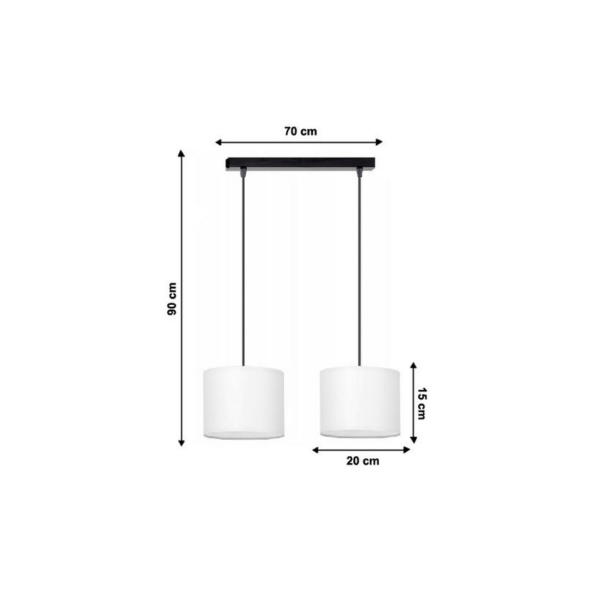 Lustr na lanku TUZ 2xE27/60W/230V