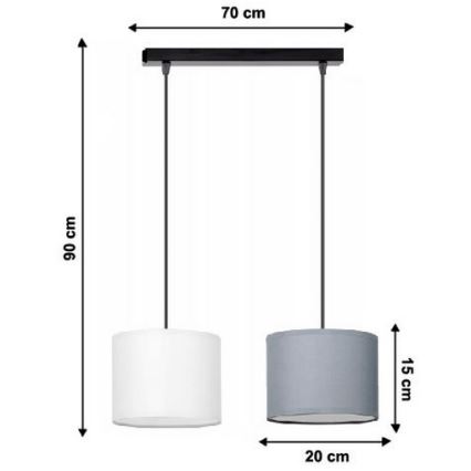 Lustr na lanku TUZ 2xE27/60W/230V