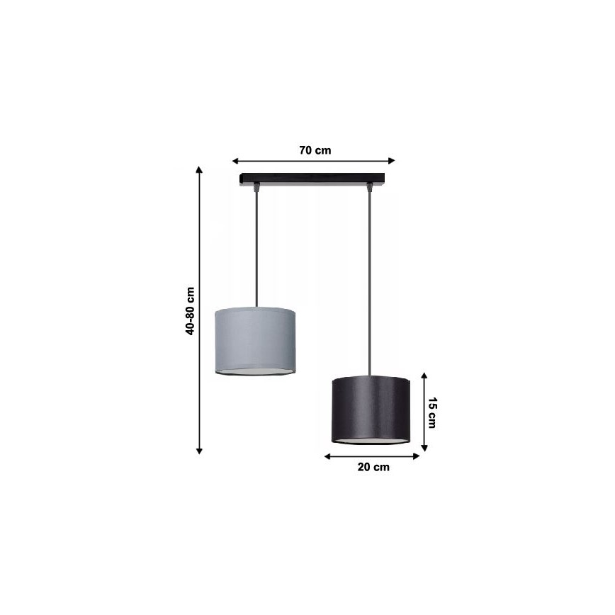 Lustr na lanku TUZ 2xE27/60W/230V
