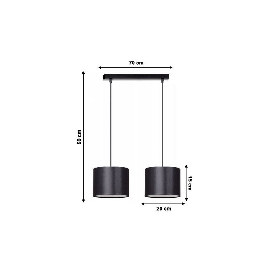 Lustr na lanku TUZ 2xE27/60W/230V