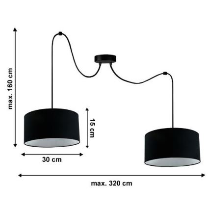 Lustr na lanku TUZ 2xE27/60W/230V pavouk