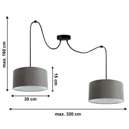 Lustr na lanku TUZ 2xE27/60W/230V pavouk
