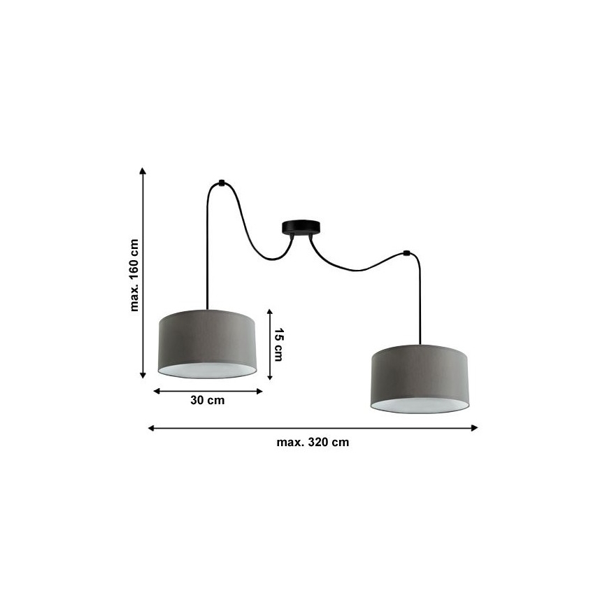 Lustr na lanku TUZ 2xE27/60W/230V pavouk