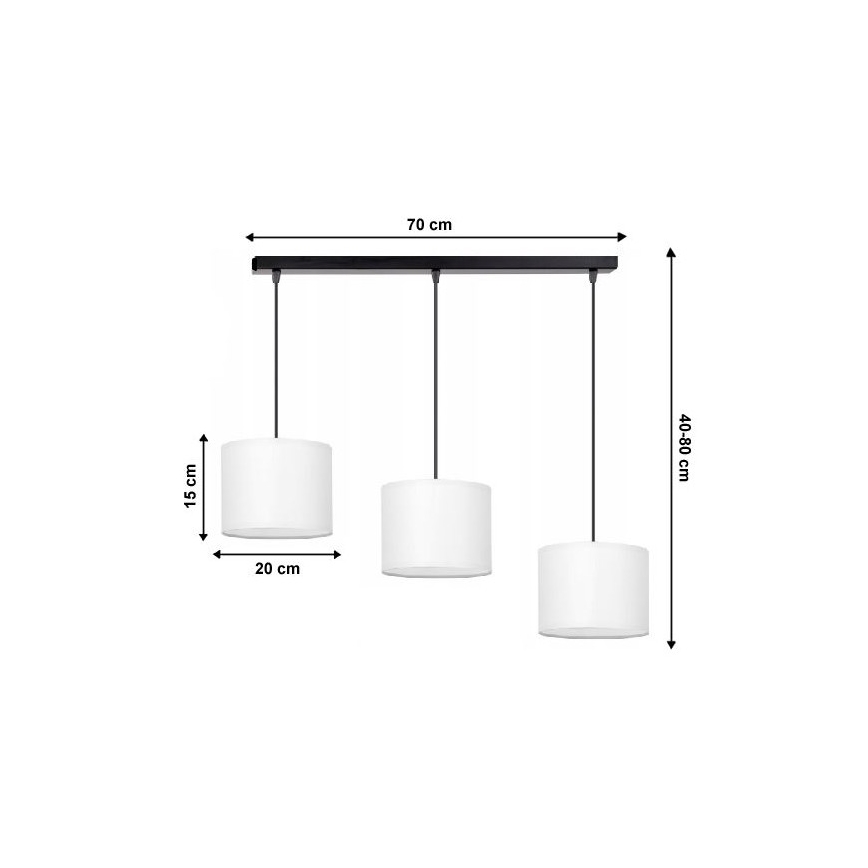 Lustr na lanku TUZ 3xE27/60W/230V