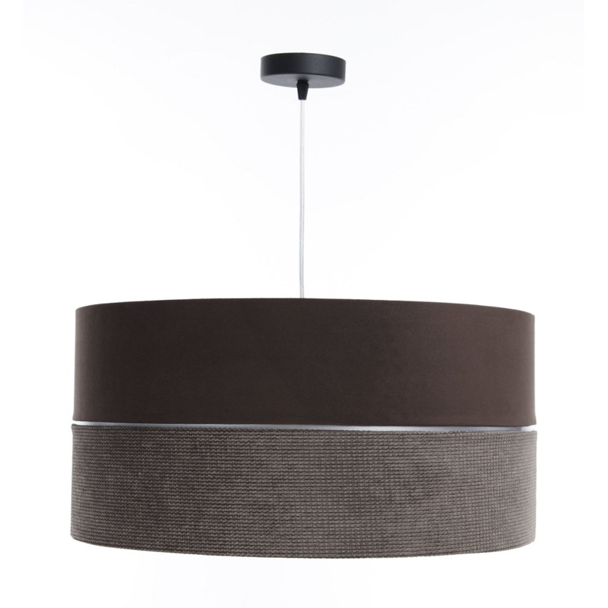 Lustr na lanku TWIST 1xE27/60W/230V hnědá/stříbrná
