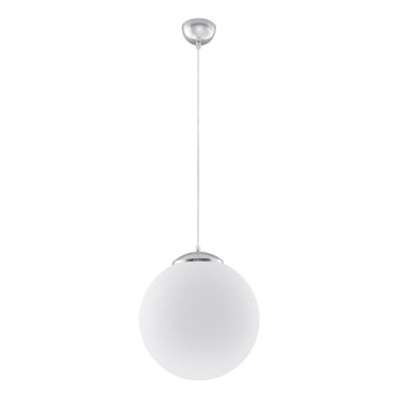 Lustr na lanku UGO 1xE27/15W/230V pr. 40 cm bílá/lesklý chrom