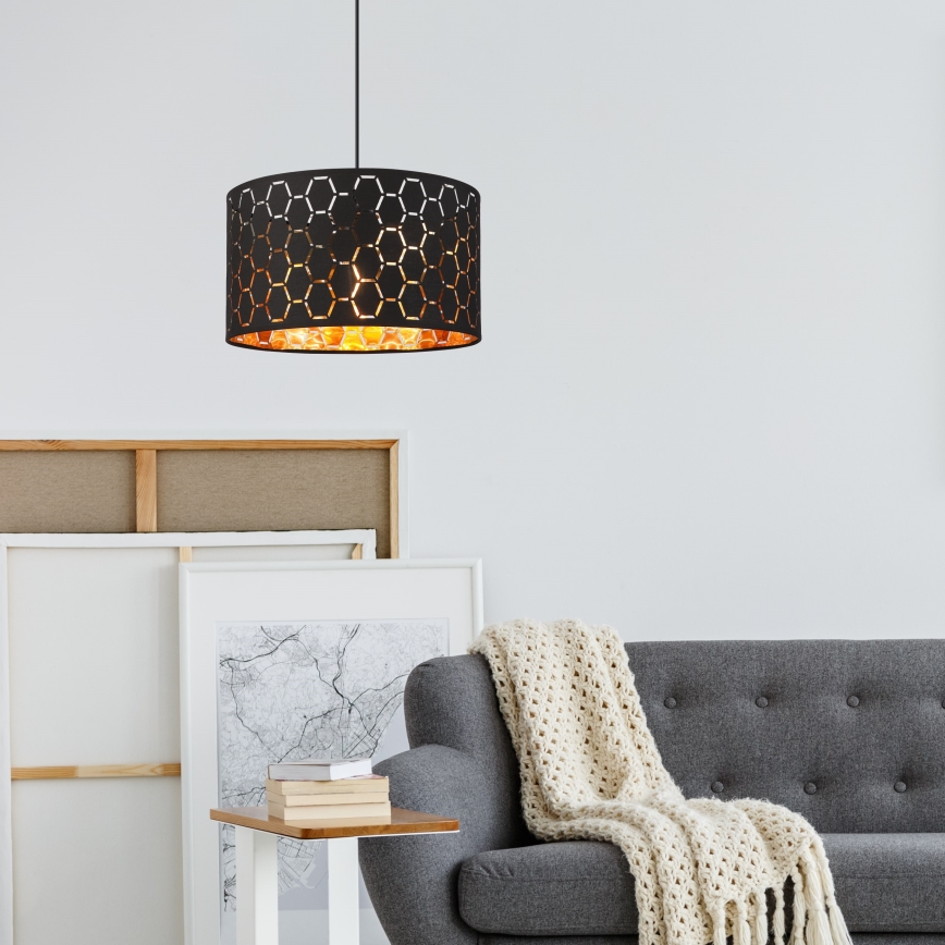 Lustr na lanku ULLE 1xE27/15W/230V černá