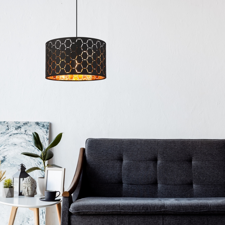 Lustr na lanku ULLE 1xE27/15W/230V černá