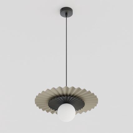 Lustr na lanku UMBRA 1xG9/8W/230V černá/béžová