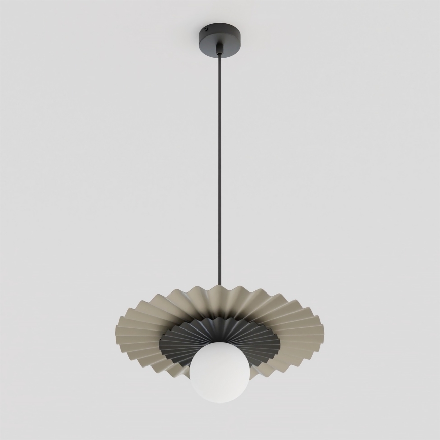 Lustr na lanku UMBRA 1xG9/8W/230V černá/béžová