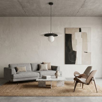 Lustr na lanku UMBRA 1xG9/8W/230V černá/bílá