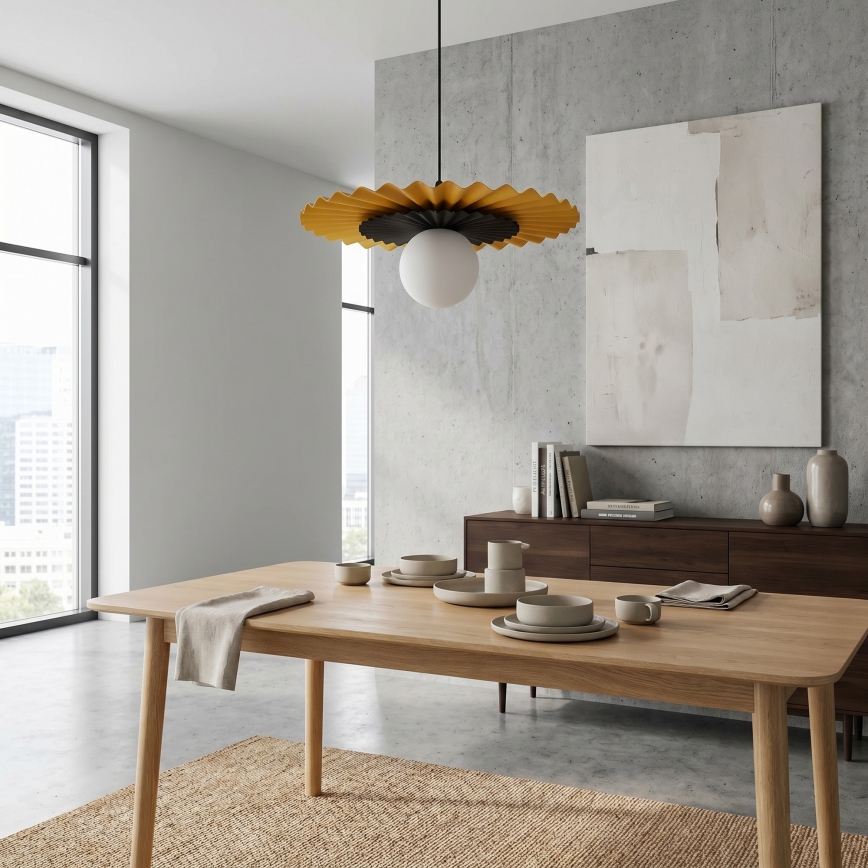 Lustr na lanku UMBRA 1xG9/8W/230V černá/oranžová