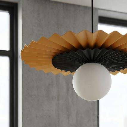 Lustr na lanku UMBRA 1xG9/8W/230V černá/oranžová