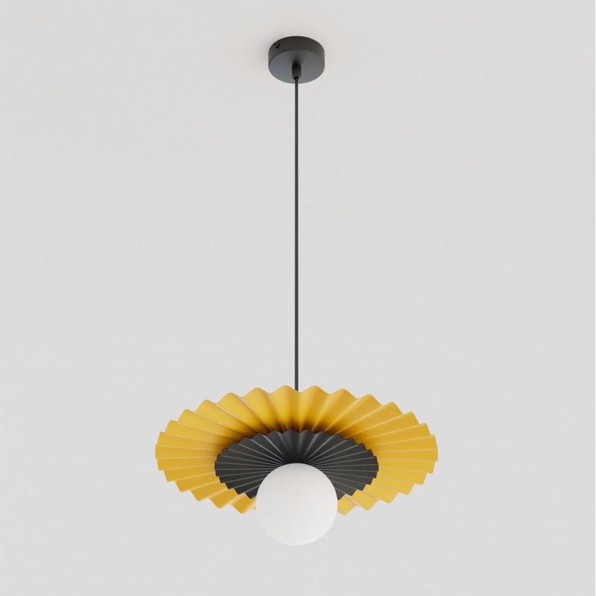Lustr na lanku UMBRA 1xG9/8W/230V černá/oranžová