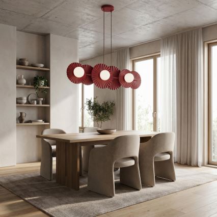 Lustr na lanku UMBRA 6xG9/8W/230V červená