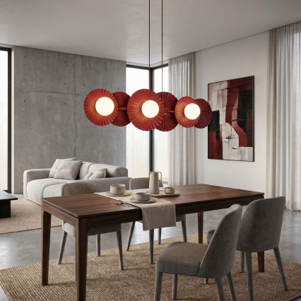 Lustr na lanku UMBRA 6xG9/8W/230V červená