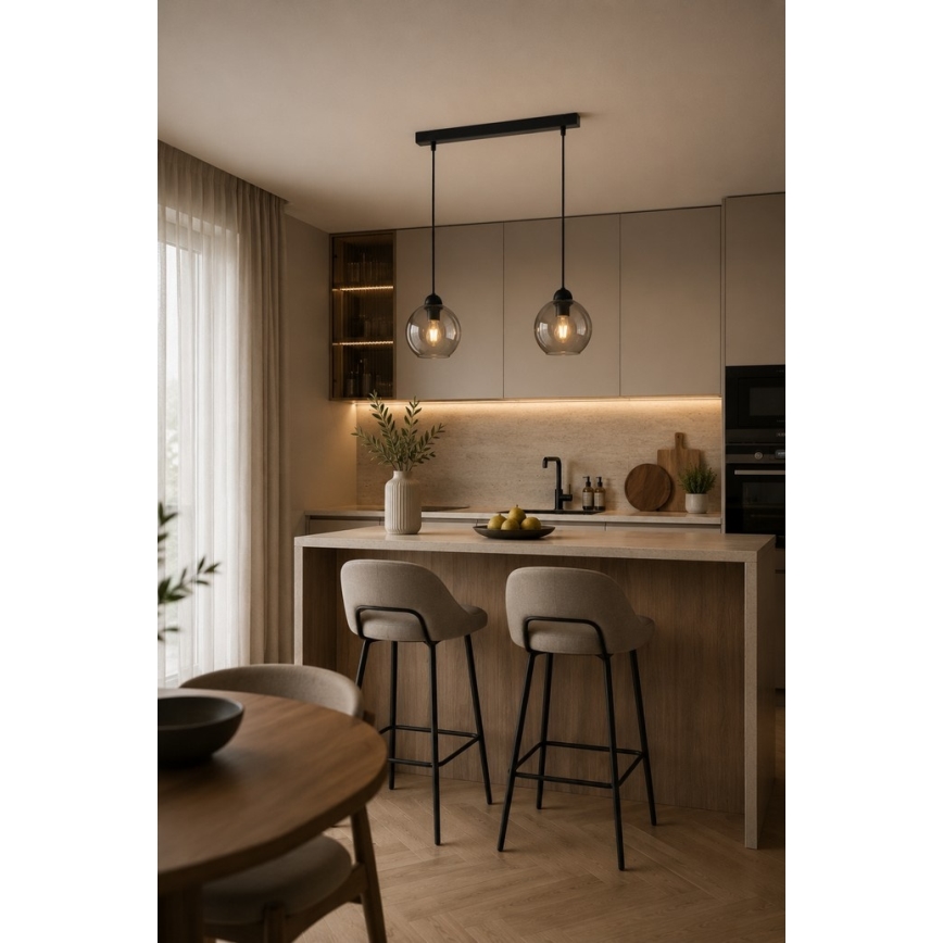 Lustr na lanku UNO 2xE27/60W/230V černá